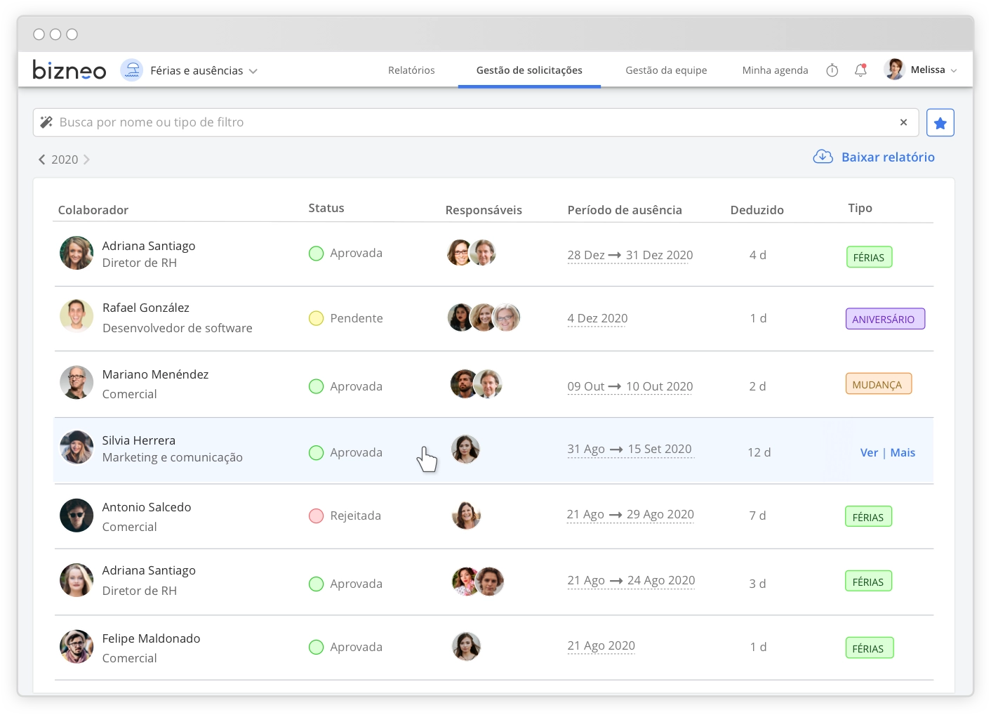 Software de Gestão de Férias e Ausências