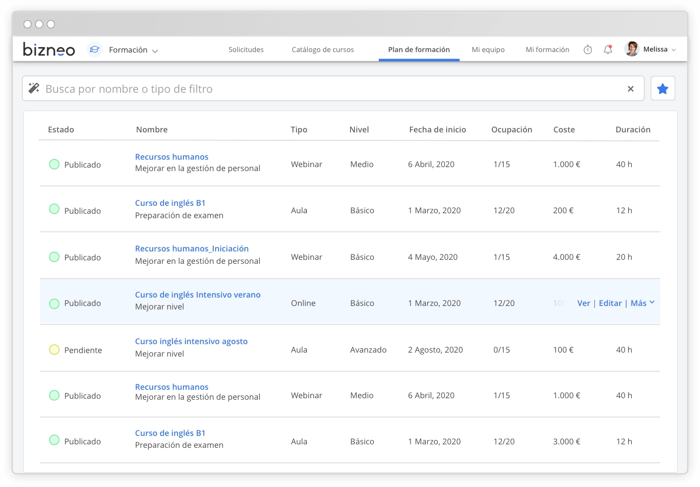 Software de Gestión de Formación Empresarial