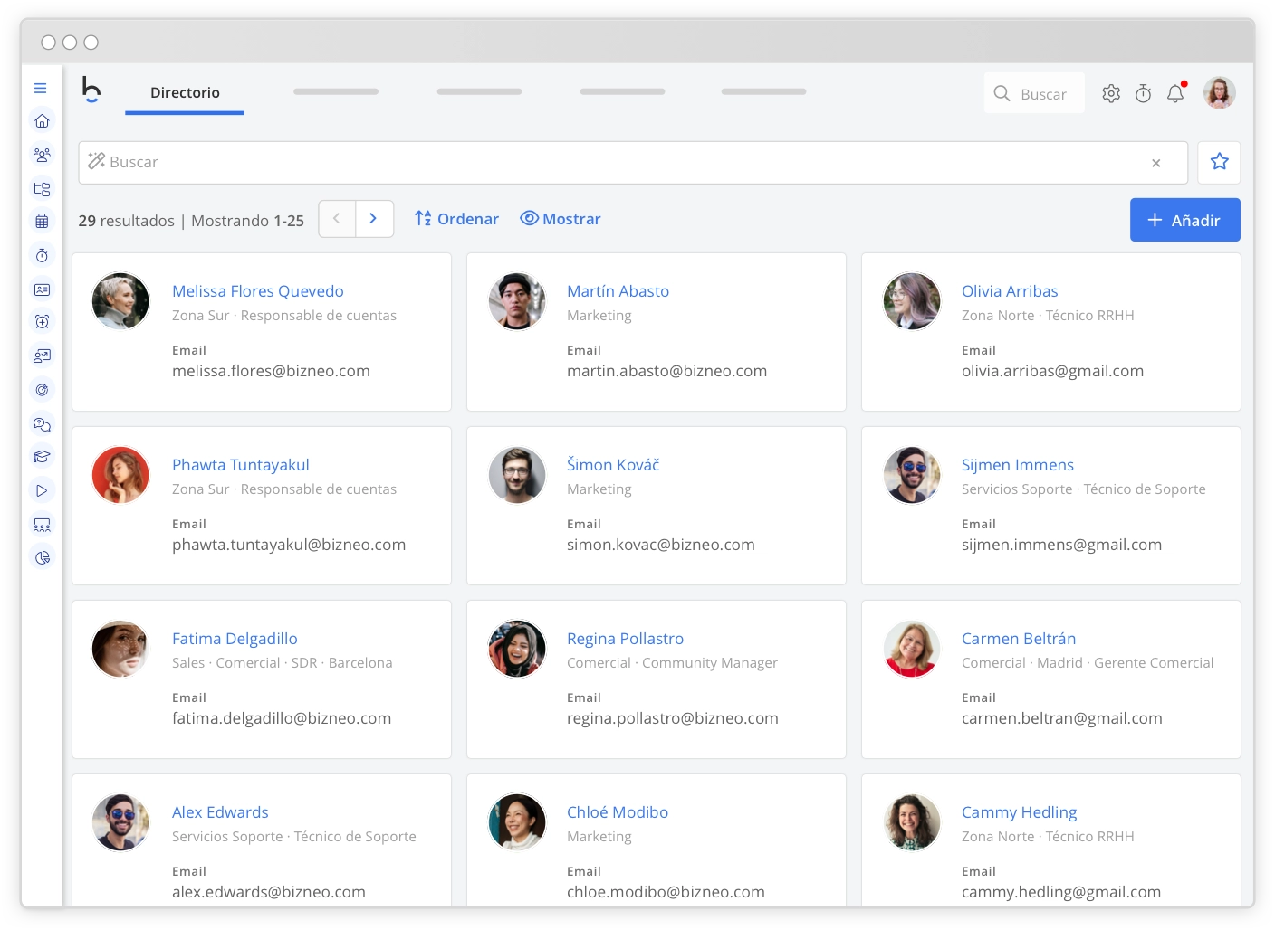 Software de base de datos de empleados