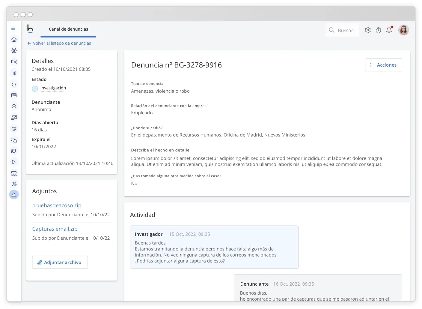 Software de canal de denuncias