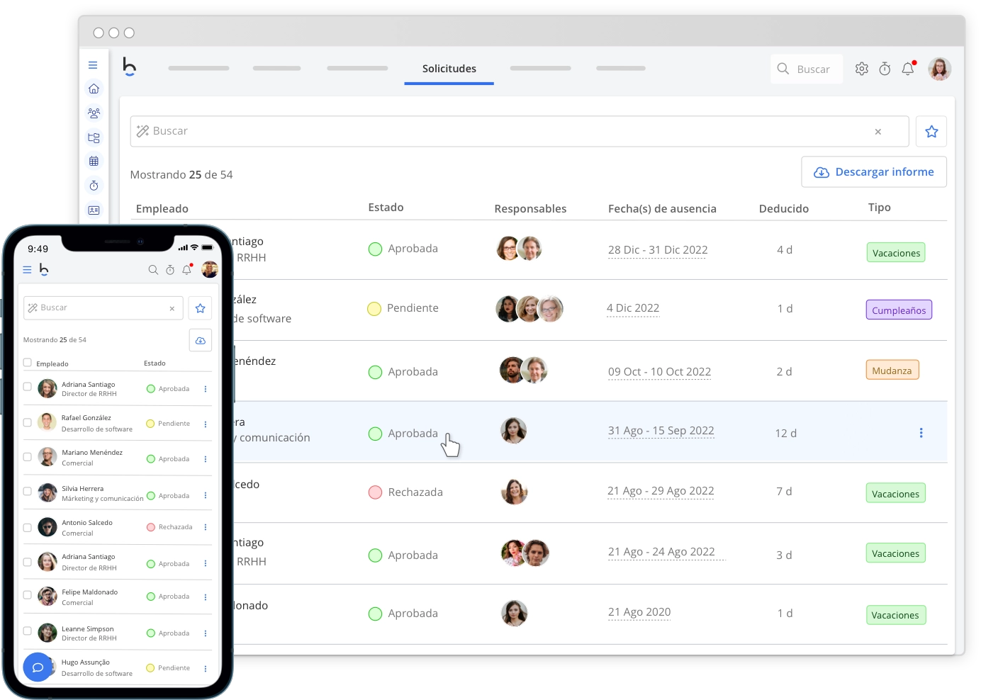 Software de control de vacaciones y ausencias
